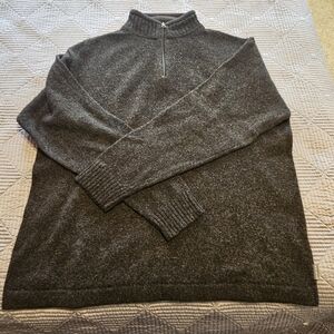 Woolrich Gray Zip Up Sweater with Mock Turtleneck